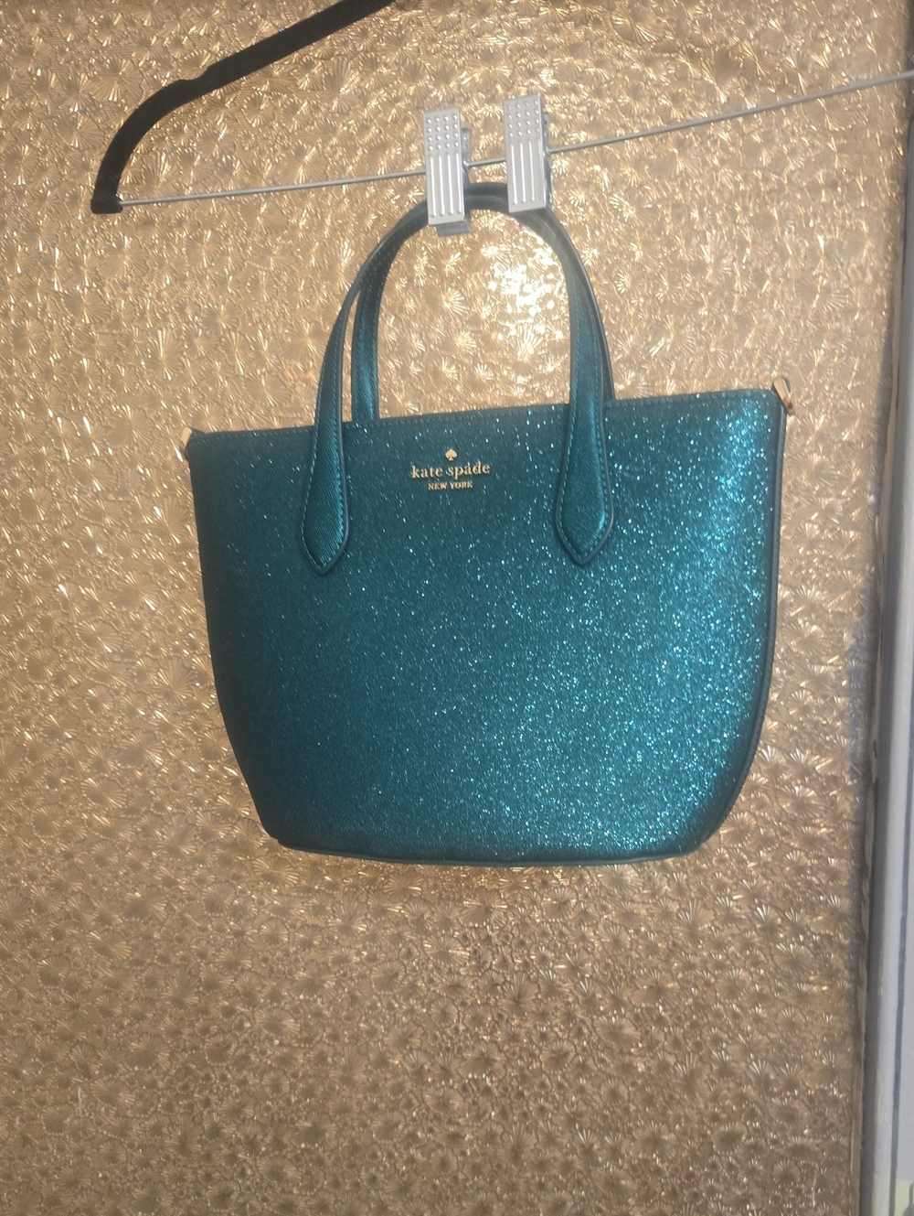 kate spade Teal Glitter Small Tote